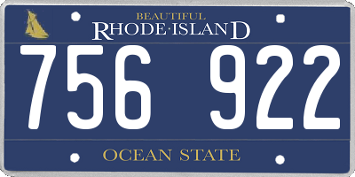 RI license plate 756922