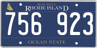 RI license plate 756923