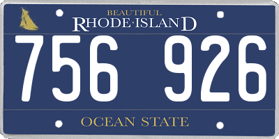RI license plate 756926