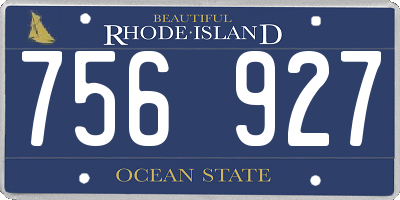 RI license plate 756927