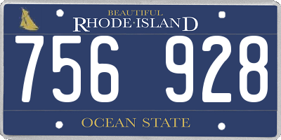 RI license plate 756928