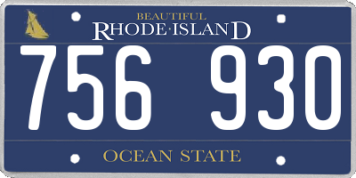 RI license plate 756930