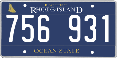 RI license plate 756931