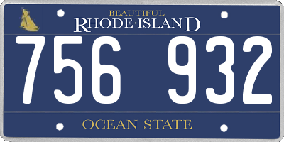 RI license plate 756932