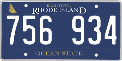 RI license plate 756934