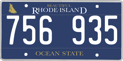 RI license plate 756935