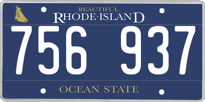 RI license plate 756937