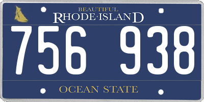 RI license plate 756938