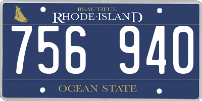 RI license plate 756940