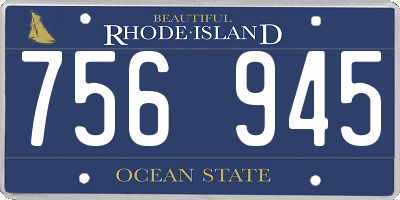 RI license plate 756945