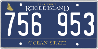 RI license plate 756953
