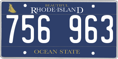 RI license plate 756963