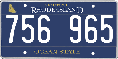 RI license plate 756965
