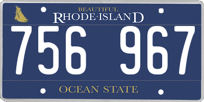RI license plate 756967