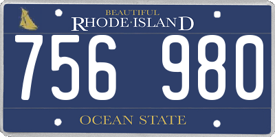 RI license plate 756980