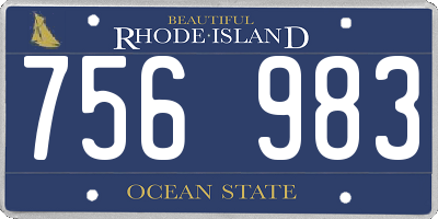 RI license plate 756983