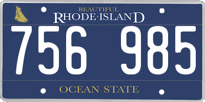 RI license plate 756985