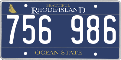 RI license plate 756986