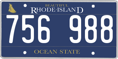 RI license plate 756988