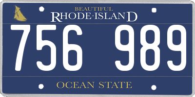 RI license plate 756989