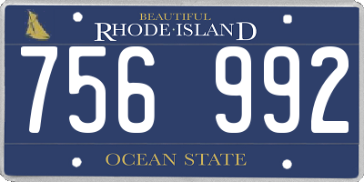 RI license plate 756992