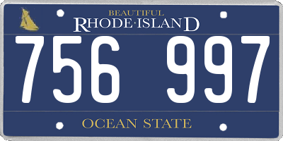 RI license plate 756997