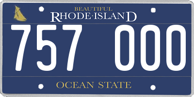 RI license plate 757000