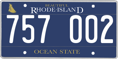 RI license plate 757002