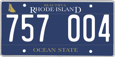 RI license plate 757004