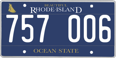 RI license plate 757006