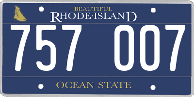 RI license plate 757007