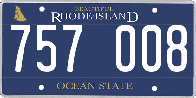 RI license plate 757008