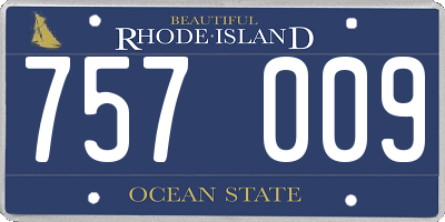 RI license plate 757009