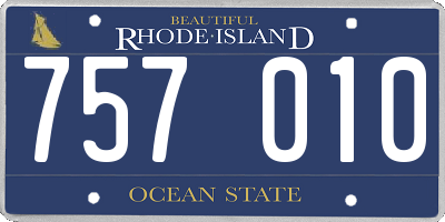 RI license plate 757010