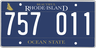 RI license plate 757011