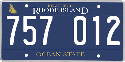 RI license plate 757012