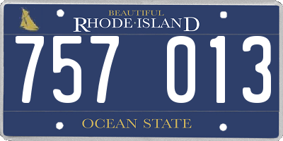 RI license plate 757013