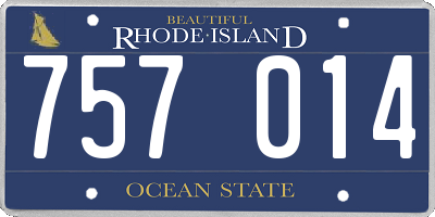 RI license plate 757014