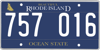 RI license plate 757016