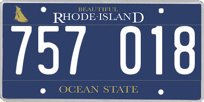 RI license plate 757018