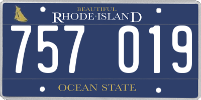 RI license plate 757019