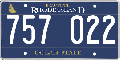 RI license plate 757022