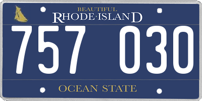 RI license plate 757030