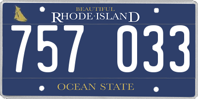 RI license plate 757033