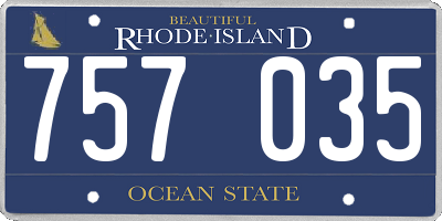 RI license plate 757035