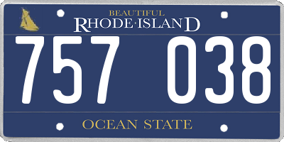 RI license plate 757038