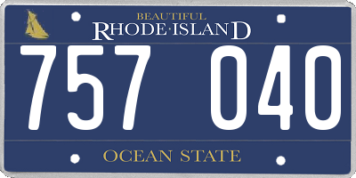 RI license plate 757040