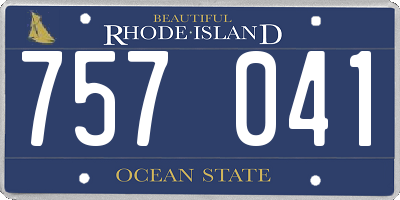 RI license plate 757041