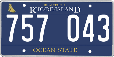 RI license plate 757043