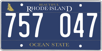 RI license plate 757047